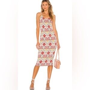‼️RARE‼️🎸ALICE + OLIVIA🎸🔥NWT🔥Delora Print Spaghetti Strap Midi Dress— 6